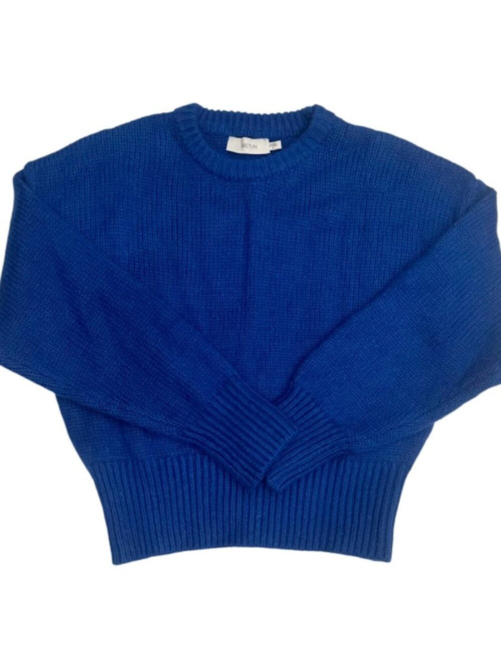 Greylin Women’s Blue Knit Sweater Size S Crewneck Long Sleeve Ribbed Hem